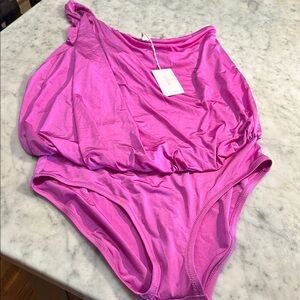 J. Crew Satin lavender/Fuchsia modern swimsuit tags attached
